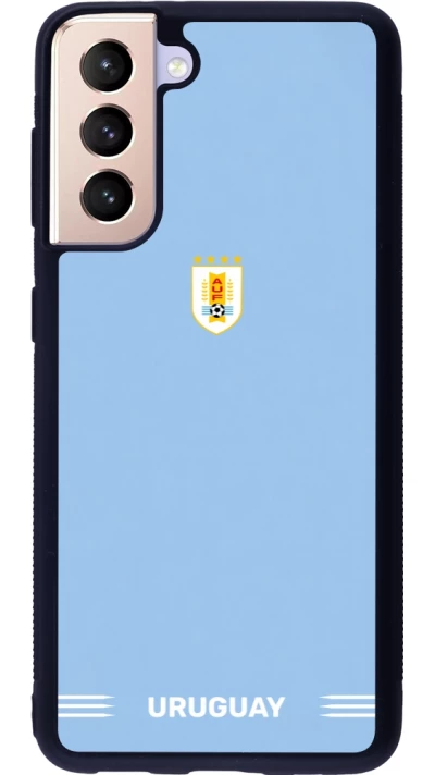 Samsung Galaxy S21 5G Case Hülle - Silikon schwarz Uruguay 2026 personalisierbares Fussballtrikot