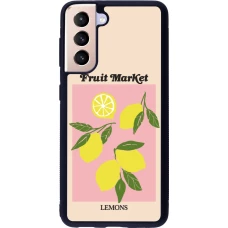 Coque Samsung Galaxy S21 5G - Silicone rigide noir Fruit market lemons 2026