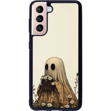Coque Samsung Galaxy S21 5G - Silicone rigide noir Halloween 2025 Ghost gardener