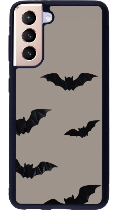 Coque Samsung Galaxy S21 5G - Silicone rigide noir Halloween 2026 Bats