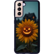 Coque Samsung Galaxy S21 5G - Silicone rigide noir Halloween 2026 Evil Sunflower