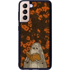 Coque Samsung Galaxy S21 5G - Silicone rigide noir Halloween 2026 Ghost reading