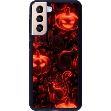 Coque Samsung Galaxy S21 5G - Silicone rigide noir Halloween 2026 Pattern Halloween