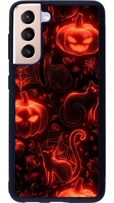 Coque Samsung Galaxy S21 5G - Silicone rigide noir Halloween 2026 Pattern Halloween