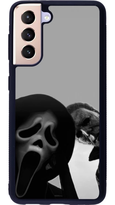 Coque Samsung Galaxy S21 5G - Silicone rigide noir Halloween 2026 Scream and Michael Myers