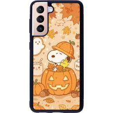 Coque Samsung Galaxy S21 5G - Silicone rigide noir Halloween 2026 Snoopy Halloween