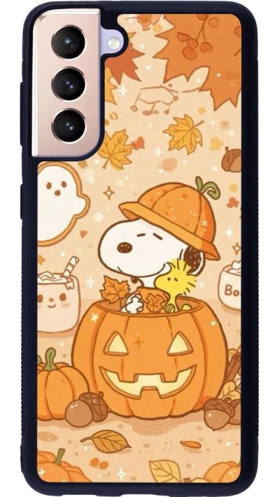 Coque Samsung Galaxy S21 5G - Silicone rigide noir Halloween 2026 Snoopy Halloween
