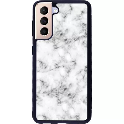 Hülle Samsung Galaxy S21 5G - Silikon schwarz Marble 01