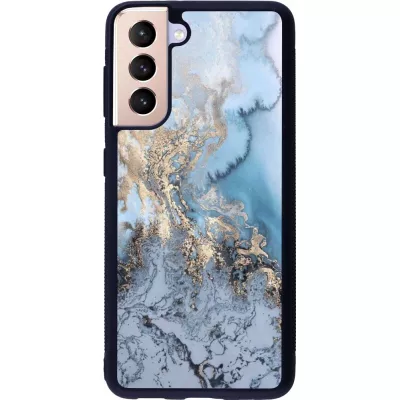 Hülle Samsung Galaxy S21 5G - Silikon schwarz Marble 04