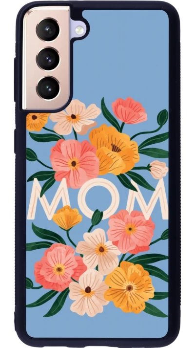 Samsung Galaxy S21 5G Case Hülle - Silikon schwarz Mom 2026 Flowers