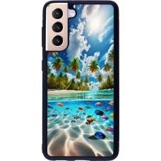 Samsung Galaxy S21 5G Case Hülle - Silikon schwarz Strandparadies