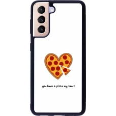 Coque Samsung Galaxy S21 5G - Silicone rigide noir Saint Valentines Day 26 You have my pizza heart