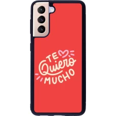 Coque Samsung Galaxy S21 5G - Silicone rigide noir Saint Valentines Day 26 Te quiero mucho