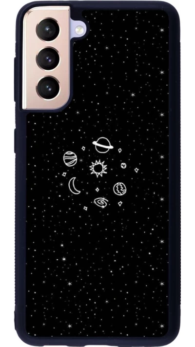Coque Samsung Galaxy S21 5G - Silicone rigide noir Space Doodle