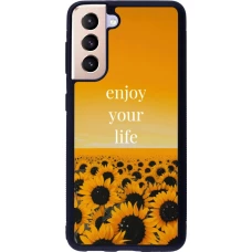 Coque Samsung Galaxy S21 5G - Silicone rigide noir Summer 2026 Enjoy your life