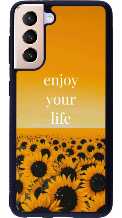 Samsung Galaxy S21 5G Case Hülle - Silikon schwarz Summer 2026 Enjoy your life