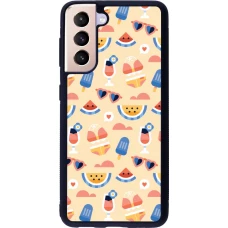Samsung Galaxy S21 5G Case Hülle - Silikon schwarz Pattern Summer 2026