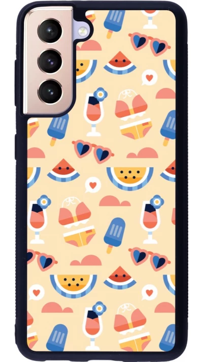 Samsung Galaxy S21 5G Case Hülle - Silikon schwarz Pattern Summer 2026