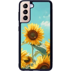 Samsung Galaxy S21 5G Case Hülle - Silikon schwarz Sunflowers Summer 2026