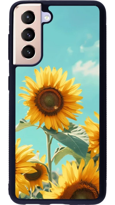 Samsung Galaxy S21 5G Case Hülle - Silikon schwarz Sunflowers Summer 2026