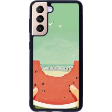 Samsung Galaxy S21 5G Case Hülle - Silikon schwarz Views through a watermelon Summer 2026