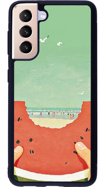 Samsung Galaxy S21 5G Case Hülle - Silikon schwarz Views through a watermelon Summer 2026