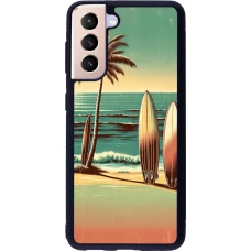 Samsung Galaxy S21 5G Case Hülle - Silikon schwarz Surf Paradise