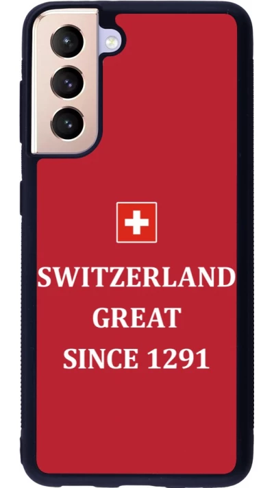 Samsung Galaxy S21 5G Case Hülle - Silikon schwarz Switzerland Great Since 1291