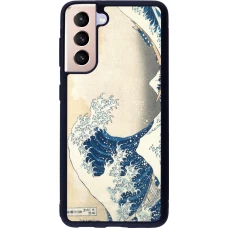 Coque Samsung Galaxy S21 5G - Silicone rigide noir Tableau art - La Grande Vague de Kanagawa - Hokusai