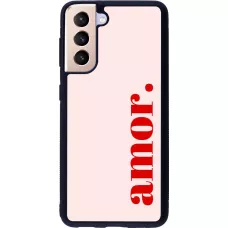 Coque Samsung Galaxy S21 5G - Silicone rigide noir Valentine 2024 amor