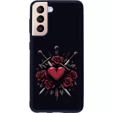 Coque Samsung Galaxy S21 5G - Silicone rigide noir Valentine 2024 gothic love