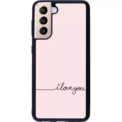 Samsung Galaxy S21 5G Case Hülle - Silikon schwarz Valentine 2023 i love you writing