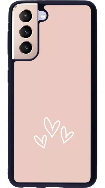 Samsung Galaxy S21 5G Case Hülle - Silikon schwarz Valentine 2023 three minimalist hearts