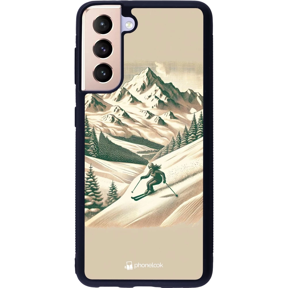 Samsung Galaxy S21 5G Case Hülle - Silikon schwarz Vintage Skiberg