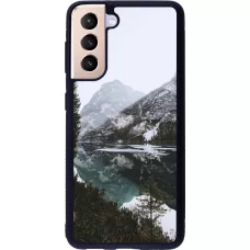 Samsung Galaxy S21 5G Case Hülle - Silikon schwarz Winter 22 snowy mountain and lake