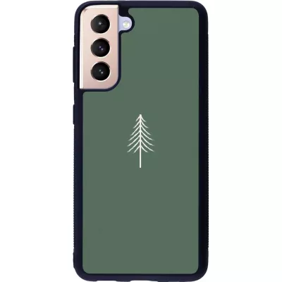 Coque Samsung Galaxy S21 5G - Silicone rigide noir Christmas 22 minimalist tree
