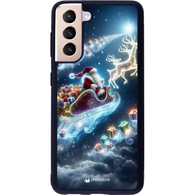 Samsung Galaxy S21 5G Case Hülle - Silikon schwarz Weihnachten 2023 Verzauberter Weihnachtsmann