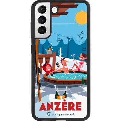 Samsung Galaxy S21 FE 5G Case Hülle - Silikon schwarz Anzère Mountain Jacuzzi
