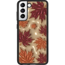 Samsung Galaxy S21 FE 5G Case Hülle - Silikon schwarz Autumn 26 3D leaves