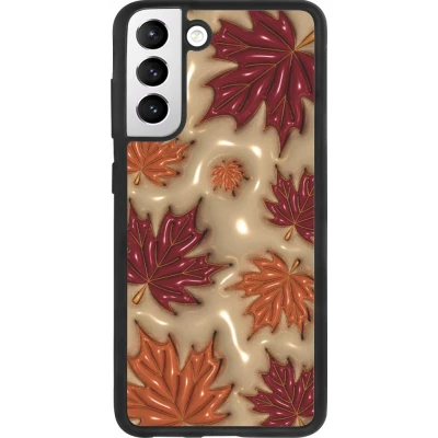 Samsung Galaxy S21 FE 5G Case Hülle - Silikon schwarz Autumn 26 3D leaves
