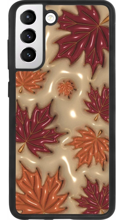 Coque Samsung Galaxy S21 FE 5G - Silicone rigide noir Autumn 26 3D leaves