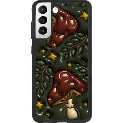 Samsung Galaxy S21 FE 5G Case Hülle - Silikon schwarz Autumn 26 3D mushrooms