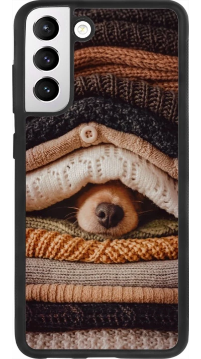 Coque Samsung Galaxy S21 FE 5G - Silicone rigide noir Autumn 26 Dog under the covers