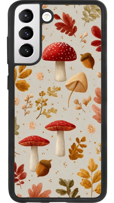Coque Samsung Galaxy S21 FE 5G - Silicone rigide noir Autumn 26 Mushrooms and leaves
