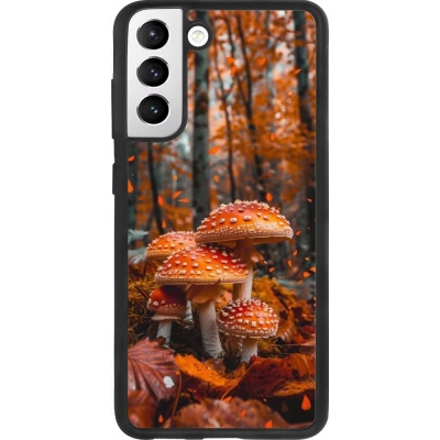 Samsung Galaxy S21 FE 5G Case Hülle - Silikon schwarz Autumn 26 Mushrooms in the woods