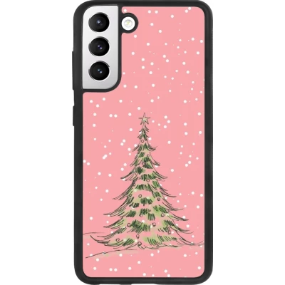 Coque Samsung Galaxy S21 FE 5G - Silicone rigide noir Christmas 25 Pink Tree