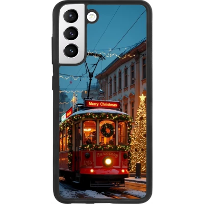 Coque Samsung Galaxy S21 FE 5G - Silicone rigide noir Christmas 25 Xmas Train