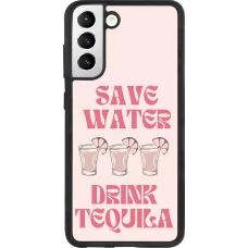 Coque Samsung Galaxy S21 FE 5G - Silicone rigide noir Cocktail Save Water Drink Tequila