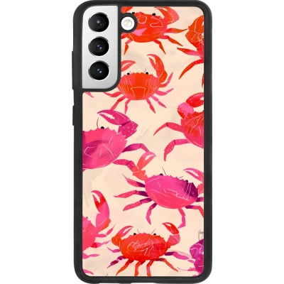Coque Samsung Galaxy S21 FE 5G - Silicone rigide noir Crabs Paint