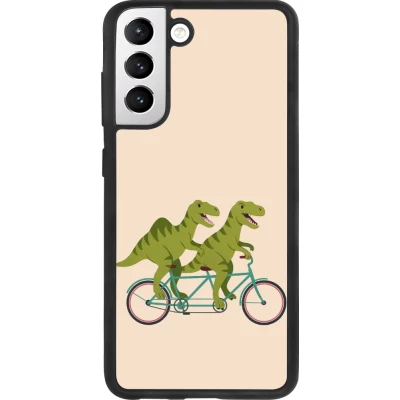 Coque Samsung Galaxy S21 FE 5G - Silicone rigide noir Dinosaurs on bikes 2026